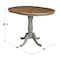 International Concepts Round 36 in Rd Top Ped Table, 12 in Leaf, Counter Ht, Hickory/Stone, 36 W, 48 L, 35.3 in H, Wood K41-36RXT-6B - alternate 4